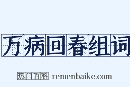 万病回春组词是什么意思的图片